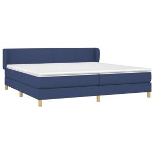 vidaXL cama box spring con colchón tela azul 200x200 cm