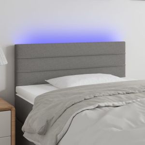 Cabecero con LED de tela gris oscuro 100x5x78/88 cm eso3339