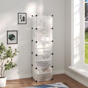 Zapatero pp transparente 44x31,5x153,5 cm es8993