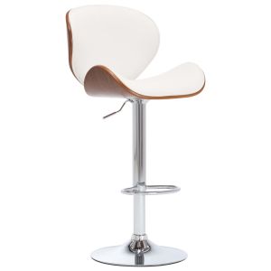 vidaXL taburete de cocina cuero sintético blanco