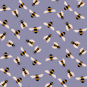 Papel pintado animal abejitas moradas 60cm por 300cm