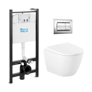 Pack roca active + wc roca ona 53 rimless + PVC cromo brillo