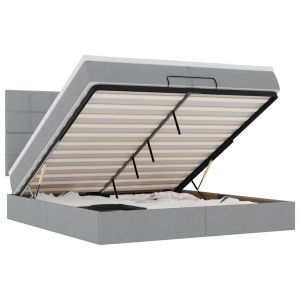 vidaXL estructura de cama otomana colchones tela gris claro 200x200cm