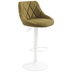 Taburete de bar ajustable - tela - verde - 1 ud.