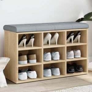 Banco zapatero madera de ingeniería roble sonoma 82x32x50 cm oif969758