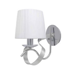 Aplique baeza 1xe14 cromo pantalla blanca 34x15x25 cm