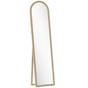 Espejo cuerpo entero 40x3.7x160 cm ps, vidrio templado color beige Homcom