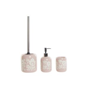 Set 3 baño de cerámica en rosa 8x8x17,5cm