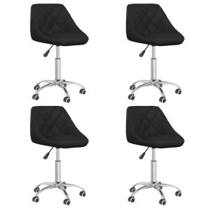 Sillas de comedor giratorias 4 unidades cuero sintético negro qweo5541