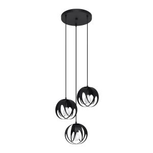 Lámpara coLGante tulos 3 negro acero 30x117x30cm