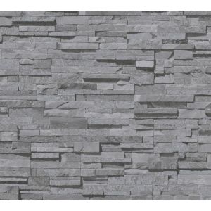 Livingwalls papel pintado piedra gris 53 cm x 10.05 m