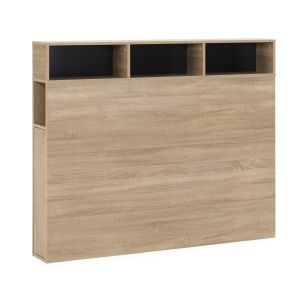 Cabecero de cama zeus 165 cm con almacenaje roble, 2 puertas 9 huecos