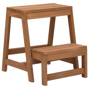 vidaXL taburete con peldaños plegable madera maciza de abeto