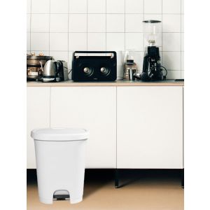 27 litros | blanco - blanco | cubo basura plástico moderno | apertura con