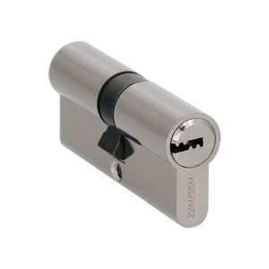 Cilindro seguridad wolfpack 30x30 mm. Leva larga niquelado con 5 llaves
