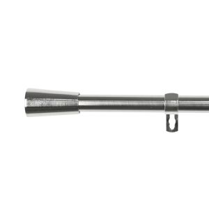Barra de acero extensible y decorativa  (plata, 120-210cm taza)