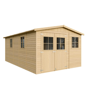 Cobertizo de madera con suelo tratado - 324x516cm/15m2 - Timbela m337+m337g