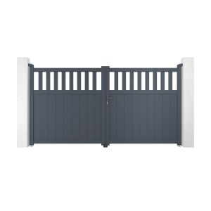 Puerta automática batiente 3m santis a.160cm gris + motor hicker b200