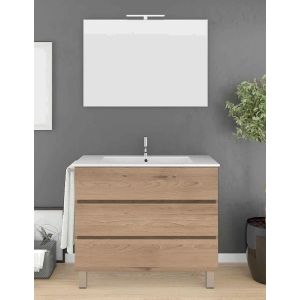 Mueble imperia 3 cajones, lavabo y espejo estepa 75 x 45 cm