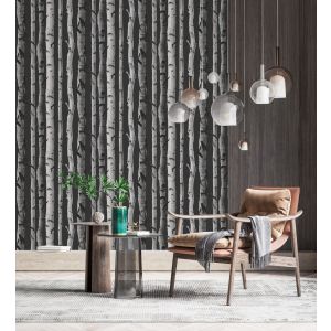 Papel pintado gaulan de hojas de troncos de árboles bosque 5.23m²