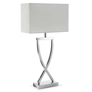 Lámpara de mesa moderna con base, 60w, 27 x 12 x 51,5 cm, cromo