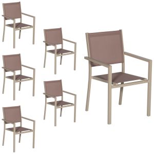 Pack de 10 sillas de aluminio color topo textileno topo