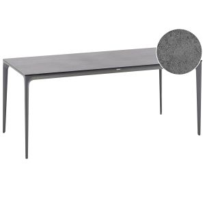 Mesa de jardín sovareto 180 cm 90 cm efecto piedra gris oscuro