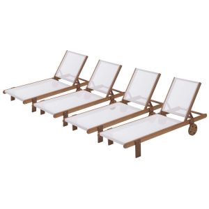 Tumbonas en madera exótica "saïgon"  - crudo- lote de 4