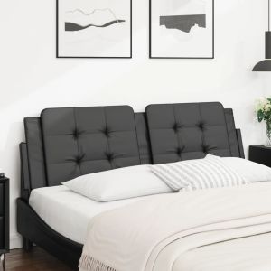 Cabecero de cama acolchado cuero sintético negro 160 cm eso7740
