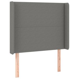vidaXL cabecero con orejas de tela gris oscuro 83x16x118/128 cm