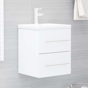 Mueble con lavabo madera contrachapada blanco brillante es7761
