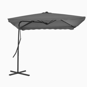vidaXL sombrilla de jardín con palo de acero antracita 250x250 cm