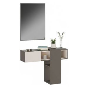 Mueble de entrada daba, un cajón, en madera gris