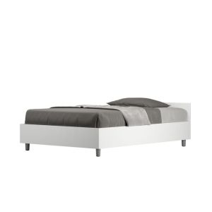 Cama 1,5 plaza 120x200 cm - nuamo - blanco - con somier