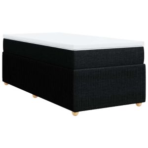vidaXL cama box spring con colchón tela negro 100x200 cm