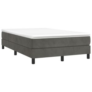vidaXL cama box spring con colchón terciopelo gris oscuro 120x190 cm