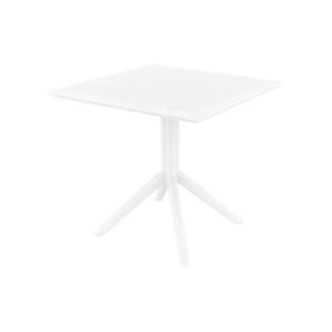 Mesa de jardin cuadrada - blanca - 80 x 80 cm