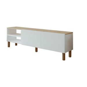 Soporte de tv de madera "river" - 150 x 31 x 48 cm - blanco
