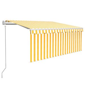 vidaXL toldo automático persiana LED sensor viento amarillo 3,5x2,5 m
