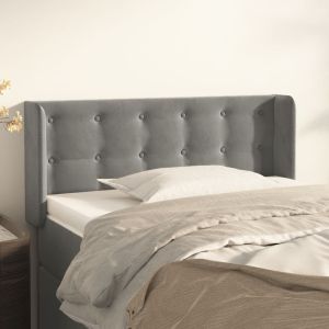 Cabecero de terciopelo gris claro 83x16x78/88 cm eso1408