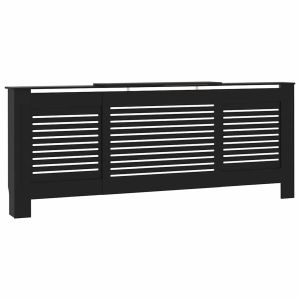 vidaXL cubierta para radiador mdf negro 205 cm