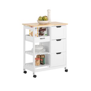 Carrito de cocina con 3 cajones y 3 estantes fkw79-w sobuy