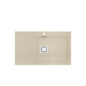Poalgi - fregadero de granito 86x52 cm kobus beige - 1 cubeta 1 esc. Izq
