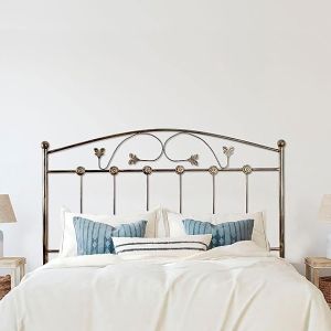 Cabecero de forja manchego, negro oro para cama de 105 cm