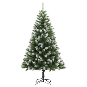 Árbol de navidad artificial con bisagras y nieve flocada 150 cm es9151