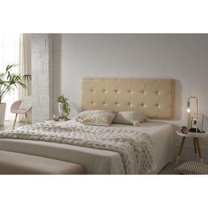 Cabecero 110 capitone cuadros polipiel 112x57x5cm camel