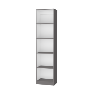 Home estantería estrecha de 4 estantes gris mate / blanco
