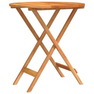 vidaXL mesa jardín plegable madera maciza de eucalipto ø60x75 cm