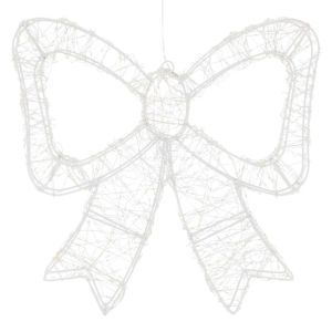 Lazo luminoso navideño LED luz blanco cálido y temporizador 48 x 46 cm