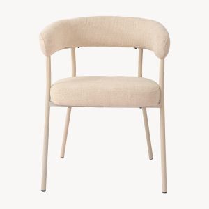 Juego de 4 sillas de comedor huk textil metal 78x57x56 cm - beige [en.casa]